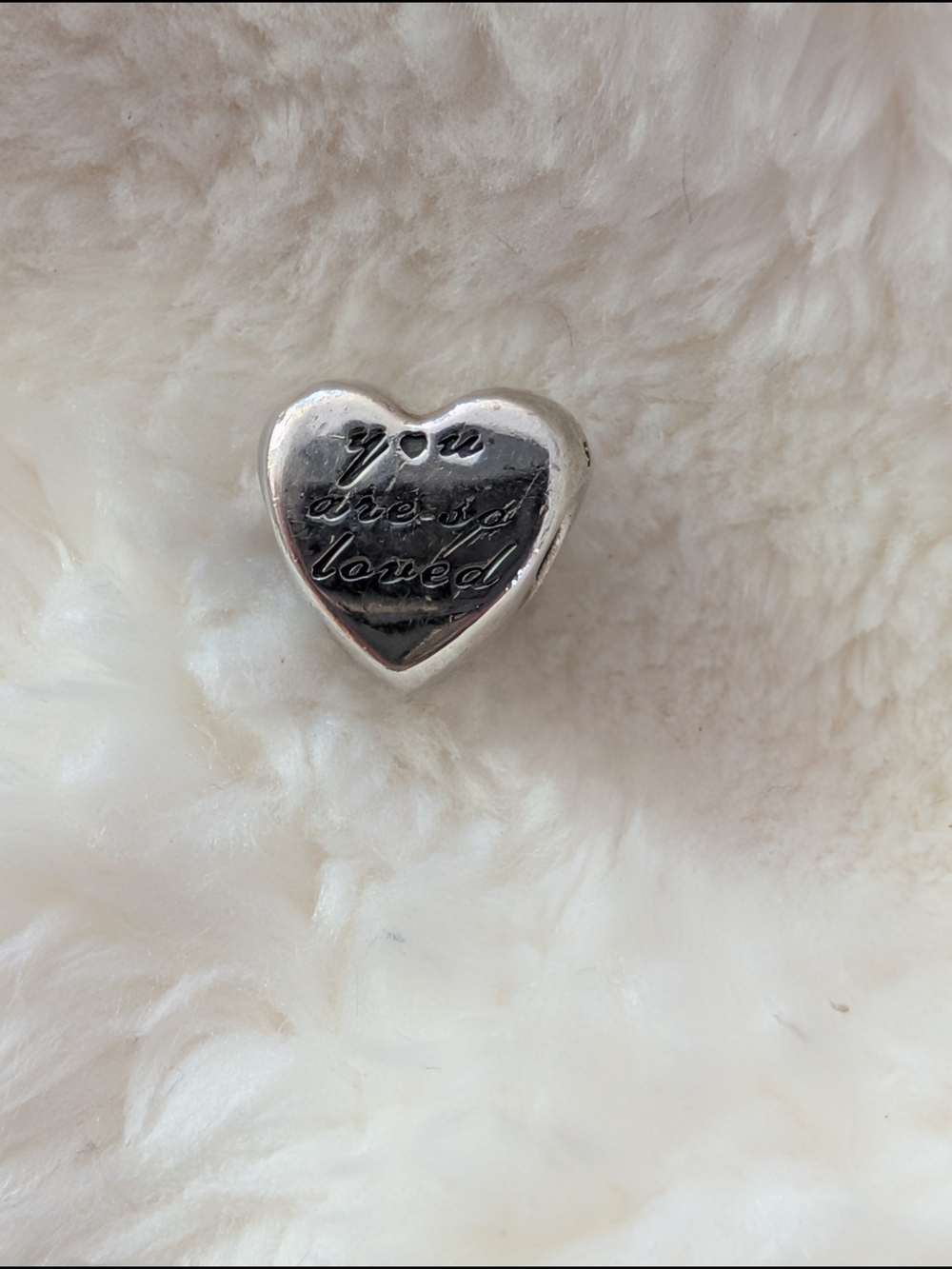 Authentic Pandora Retired You Are So Loved Heart Charm 791730 Sterling Silver